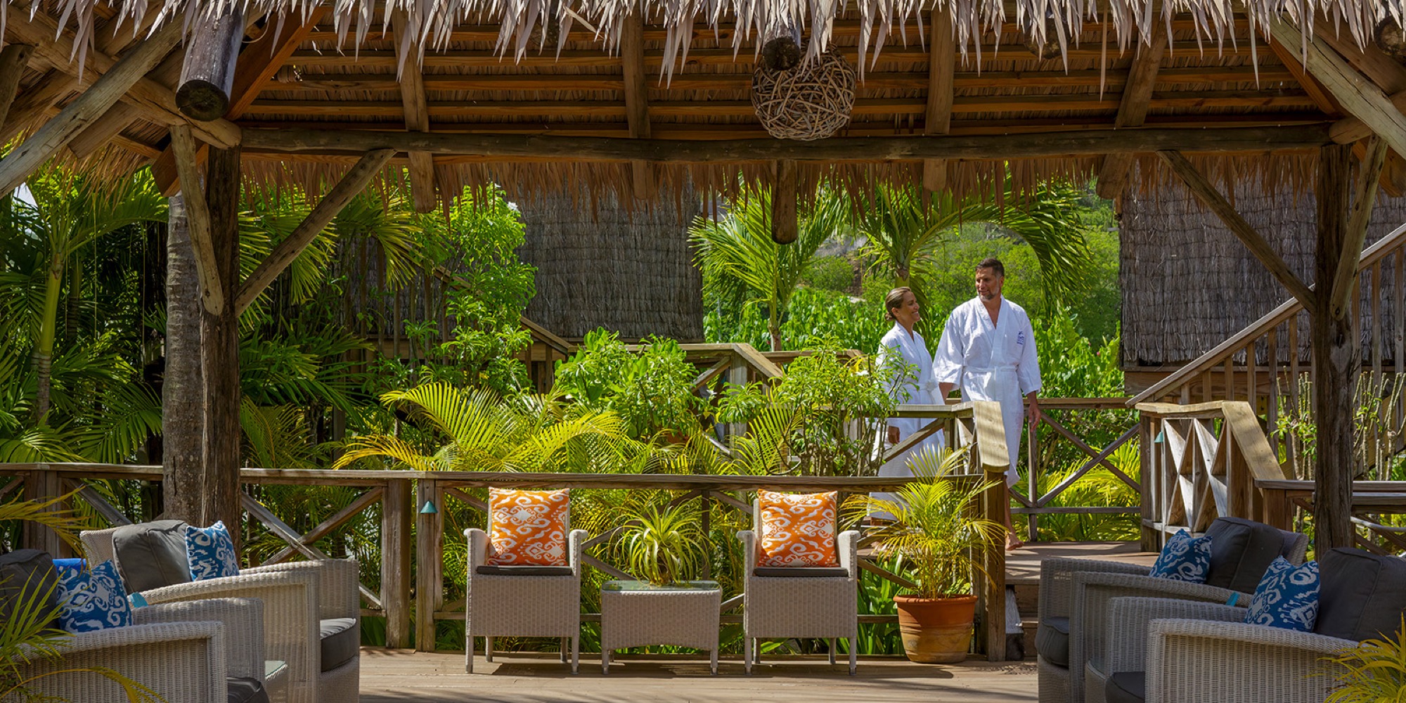 Spa pavilion with ocean view